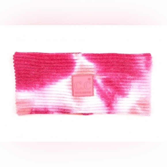 C.C Accessories - New Adult C.C fuchsia pink tie dye ribbed head wrap
